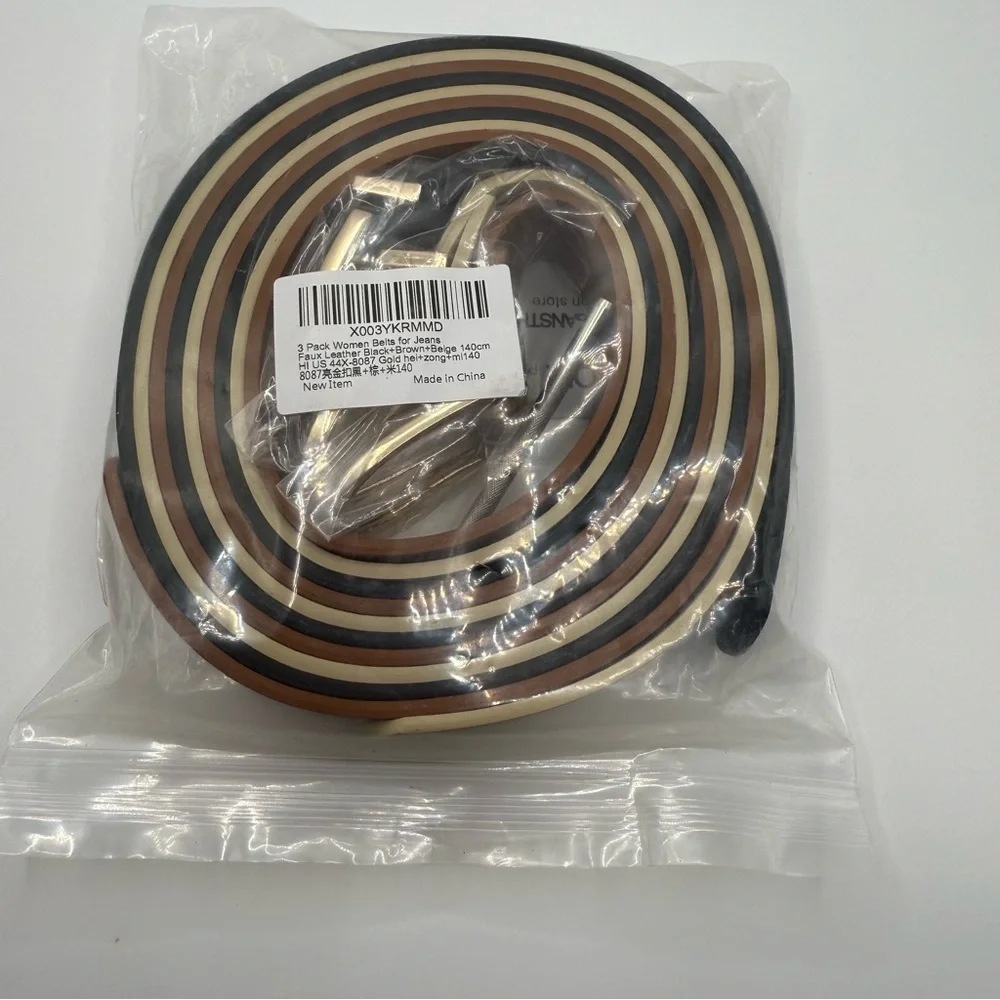 Belt Set - Black, Camel and Cream